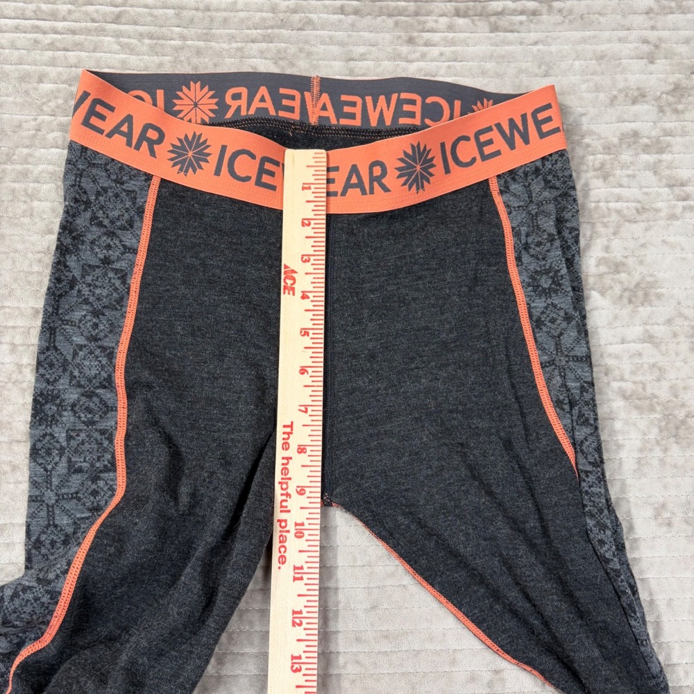 Icewear Women Base Layer Set Grey Orange Nordic Snowflake Quarter Zip Leggings S - Picture 10 of 16